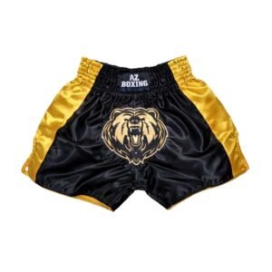 short de muay thai noir et or