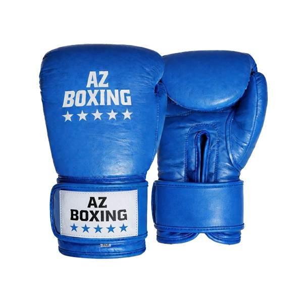gants de boxe en cuir bleu pour la compétition full contact